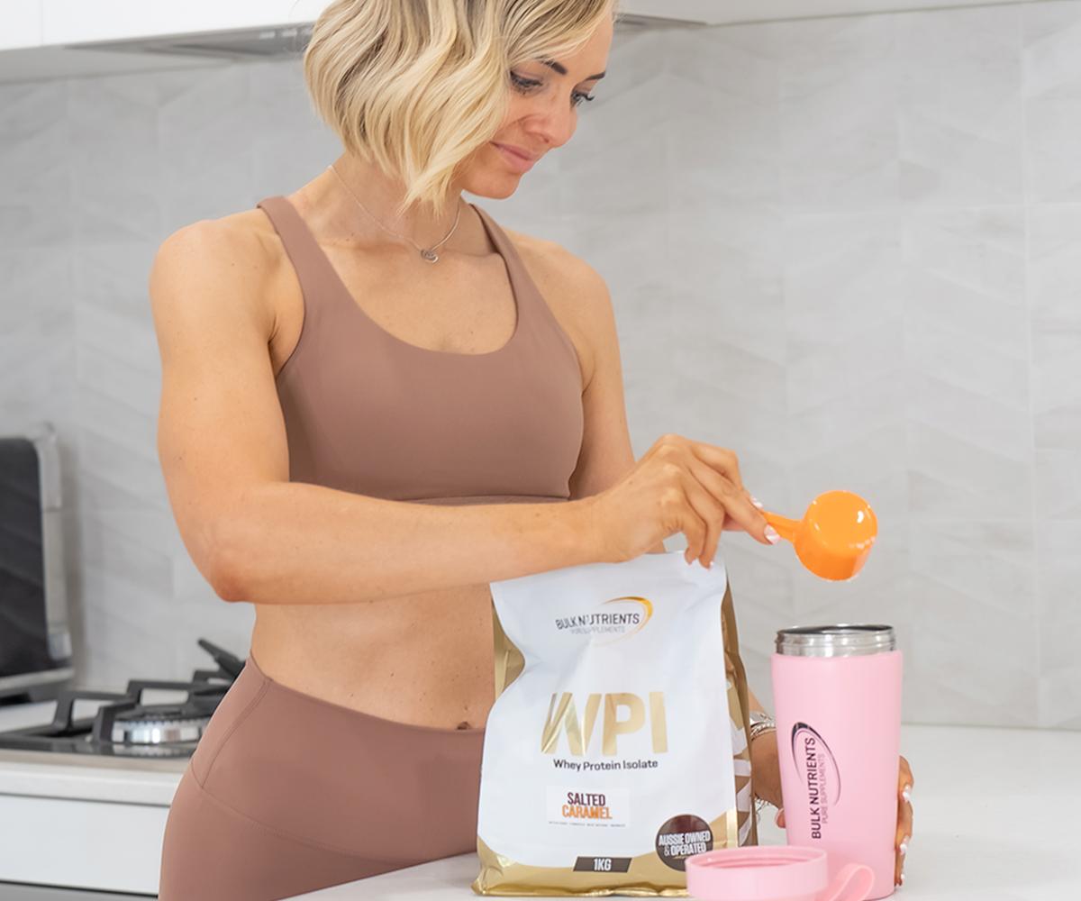 Bulk Nutrients ambassador Kylie Gilbert making a post workout Protein Shake