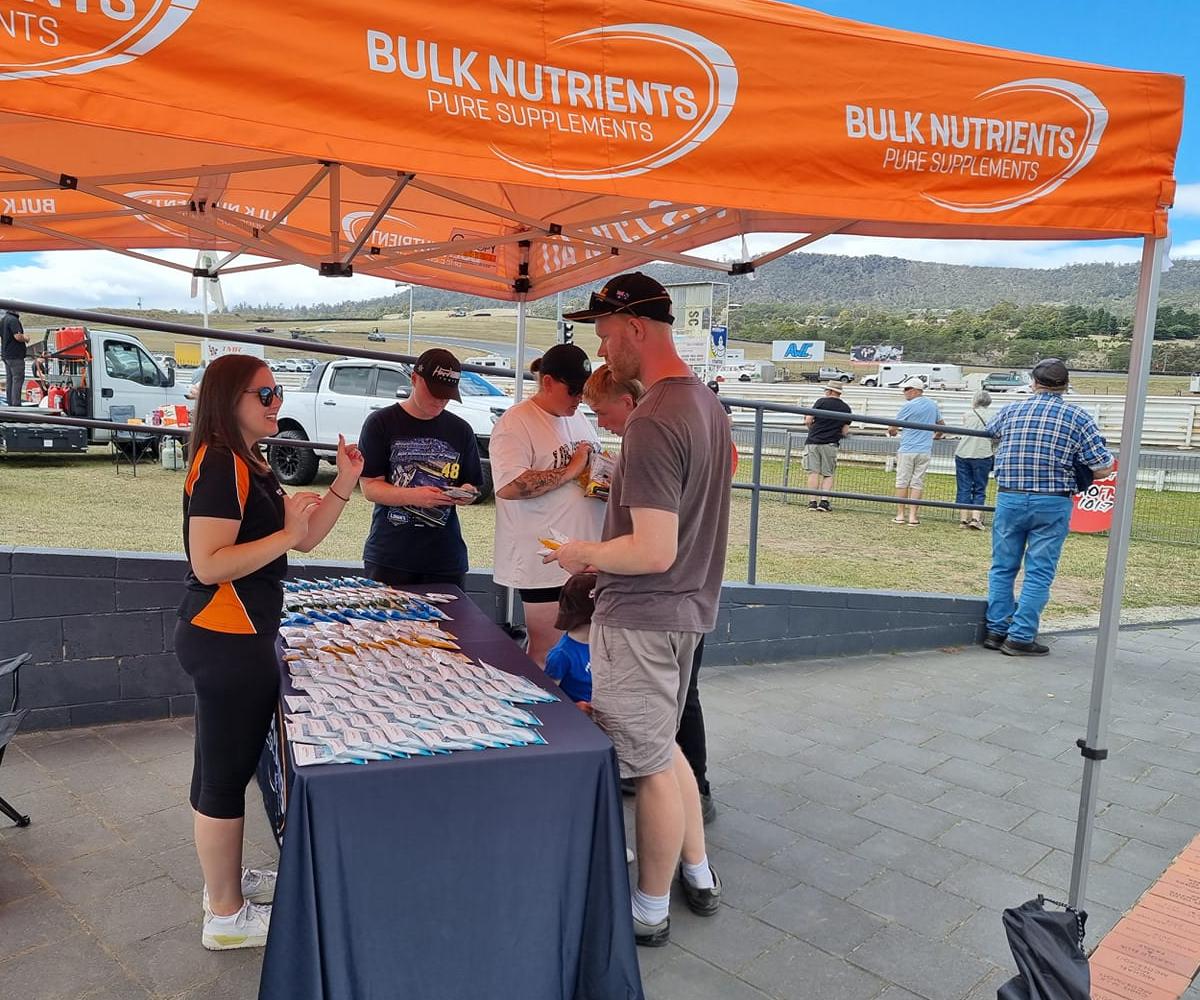 Bulk Nutrients samples in the pit area of Bulk Nutrients Baskerville Raceway