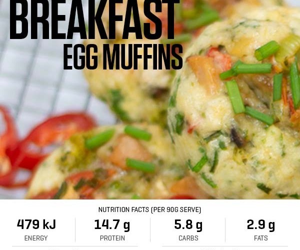 High Protein Breakfast Egg Muffins recipe from Bulk Nutrients