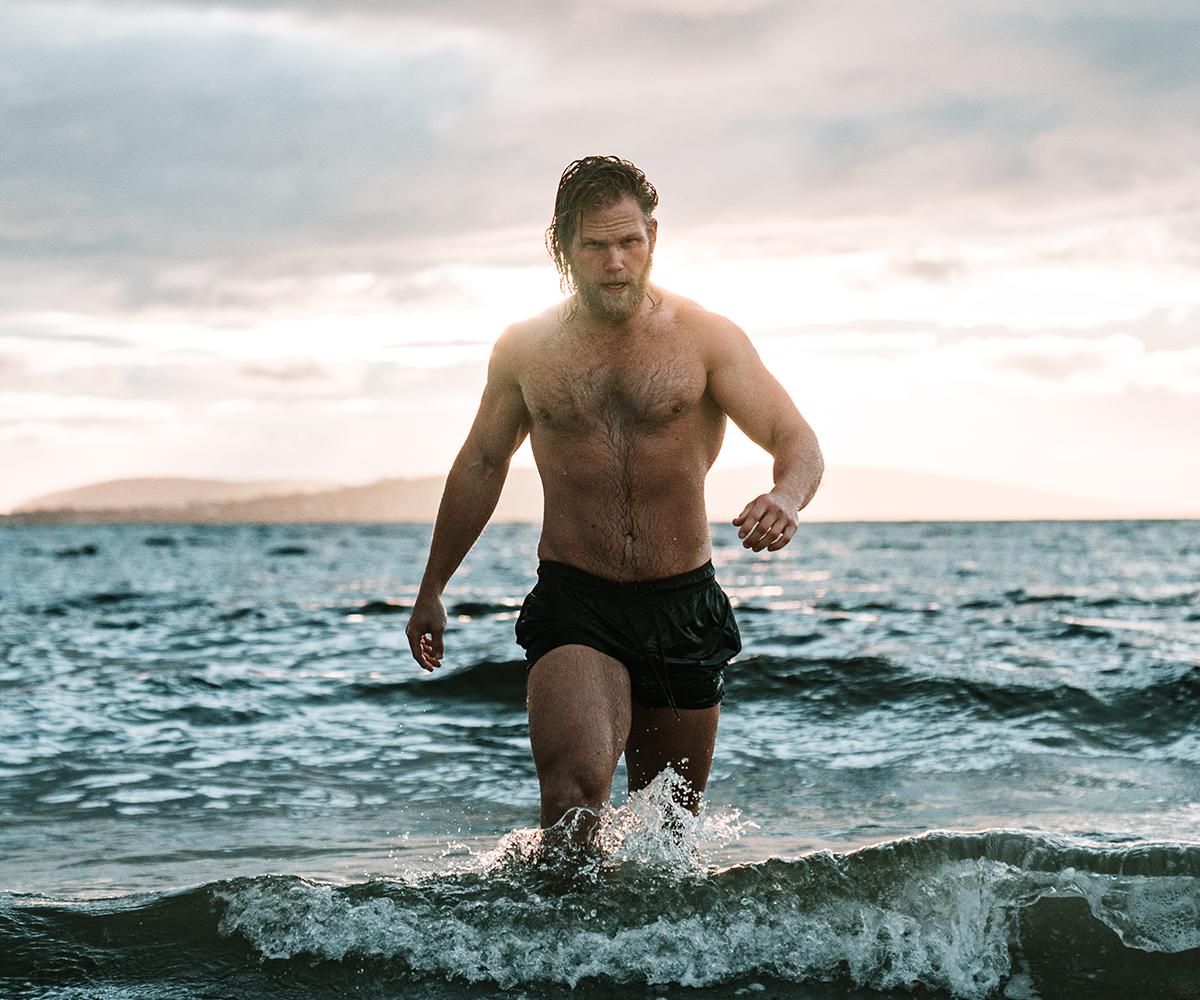 Andy Leigh in the ocean