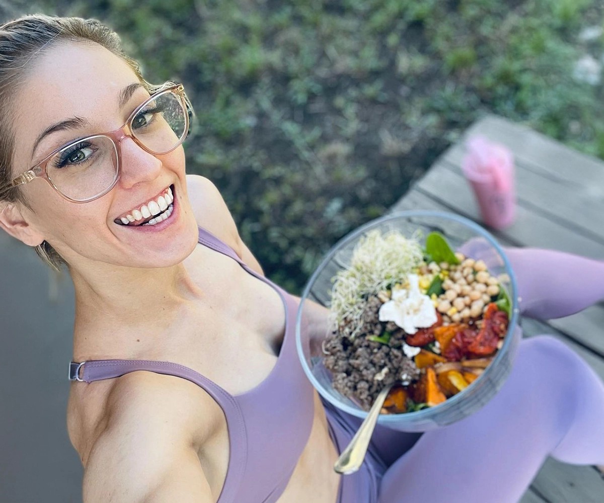 Helena Sly with a bowl of food