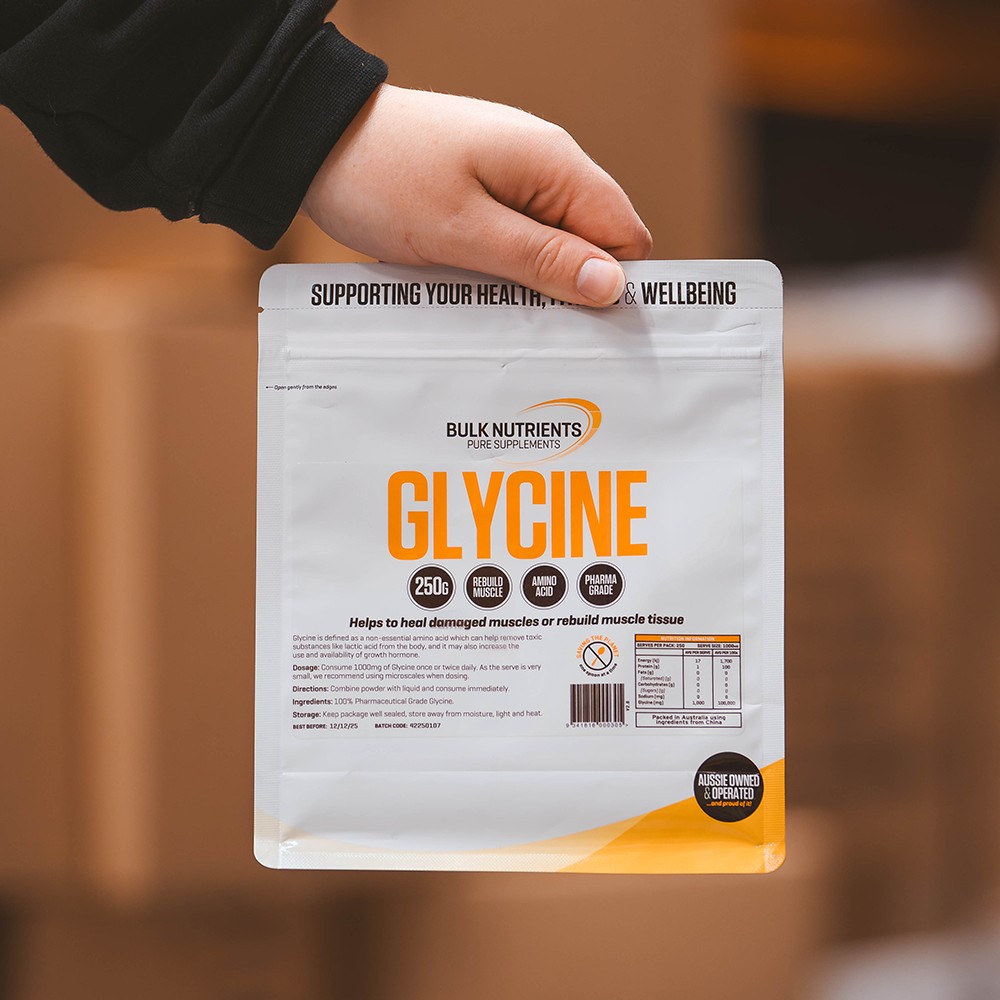 Bulk Nutrients' Glycine is 100% pharmaceutical grade and can help to move lactic acid after intense workouts