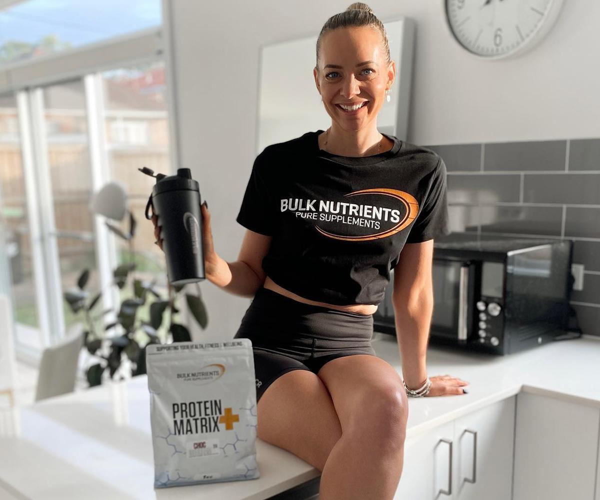 Bulk Nutrients Ambassador Kylie Gilbert with Protein Matrix+