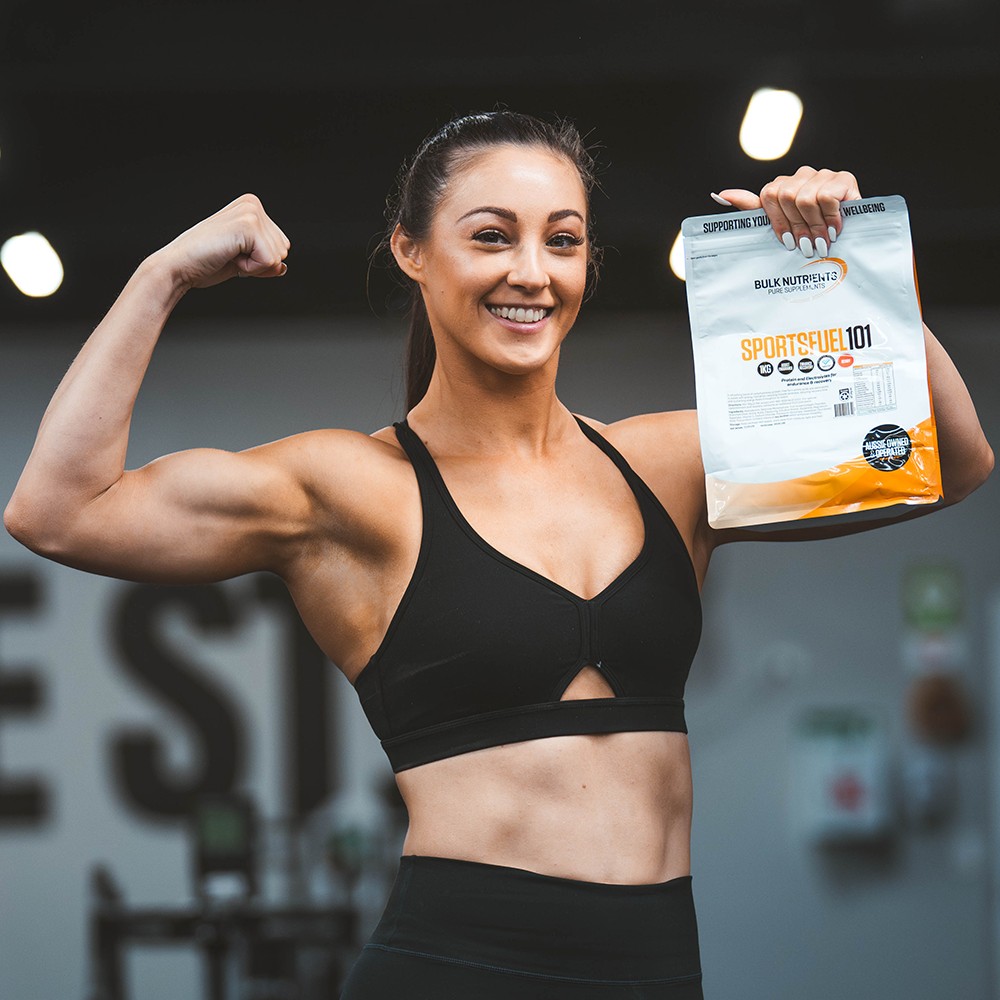 Fuel your body with SportsFuel 101, a blend of carbs, protein, amino acids, and electrolytes to support energy, hydration, muscle recovery, and sustained performance.