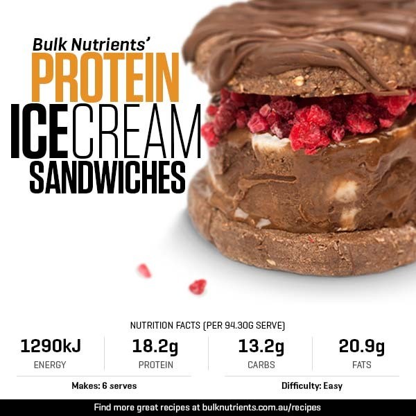 Protein Ice Cream Sandwiches recipe from Bulk Nutrients