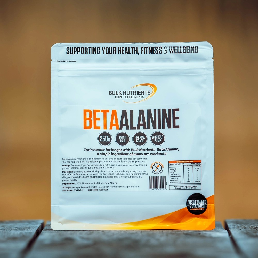 Bulk Nutrients' Beta Alanine a staple ingredient of many pre workouts train harder for longer