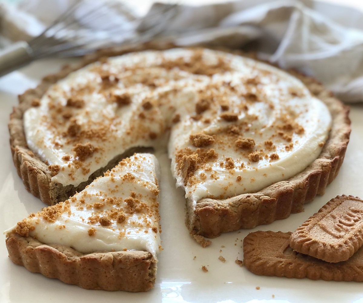 Biscoff Salted Caramel Mousse Cookie Pie