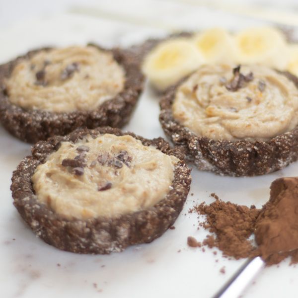 High Protein Raw Choc Banana Tarts recipe from Bulk Nutrients