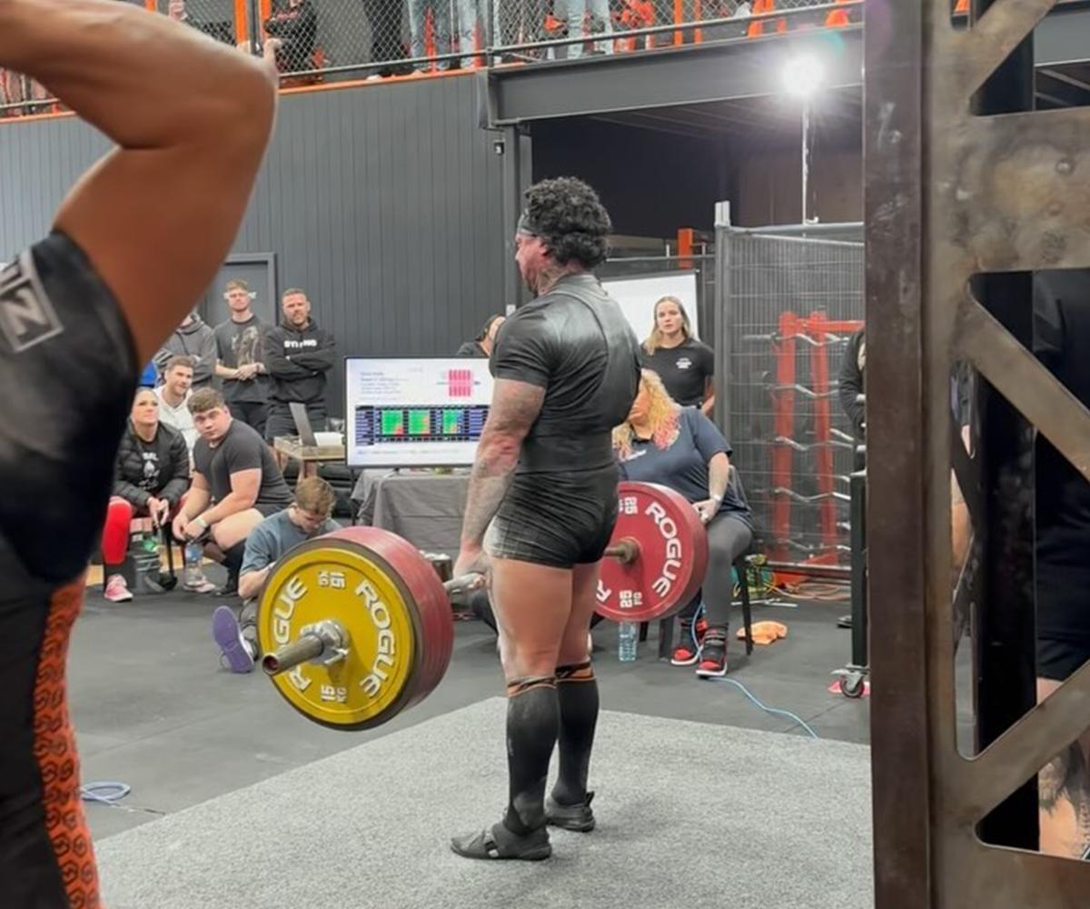 Bulk Nutrients Ambassador Chris Kelly pulling for the win 305kg deadlift