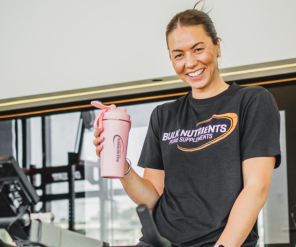 Bulk Nutrients Ambassador Bailey McDougall with Pink Shaker