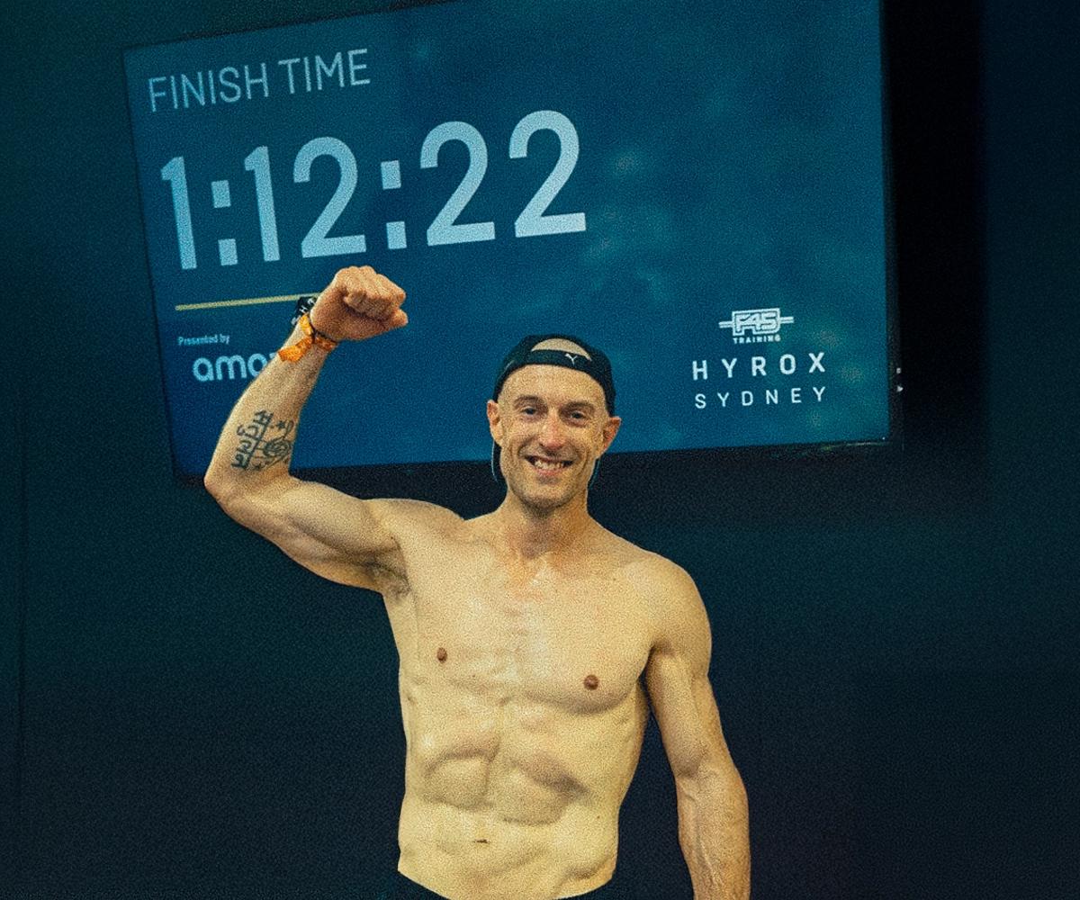 Bulk Nutrients Ambassador Matt Osborne Hyrox finishing time screen