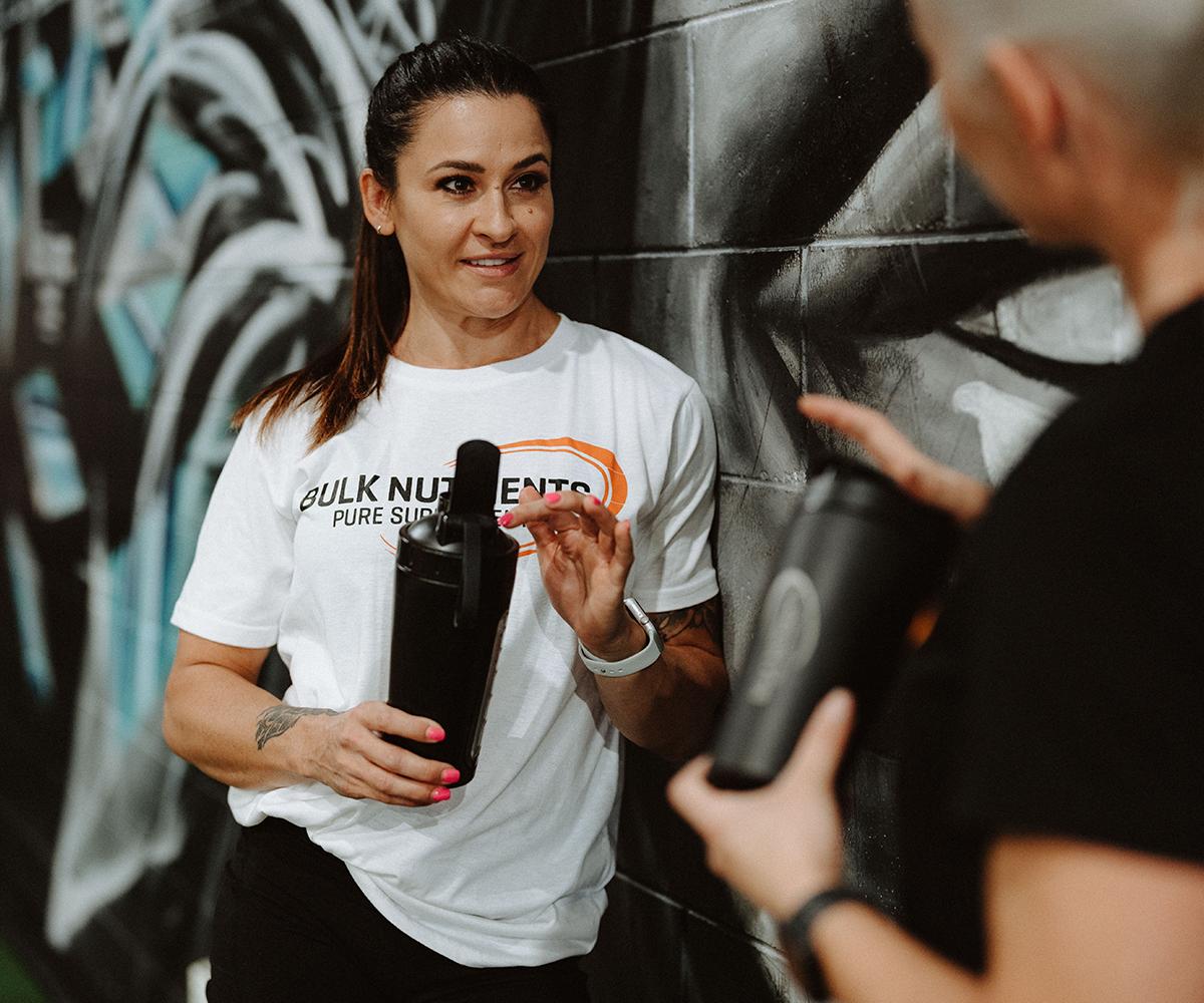 Bulk Nutrients Ambassadors Tammie Sarkozy chatting