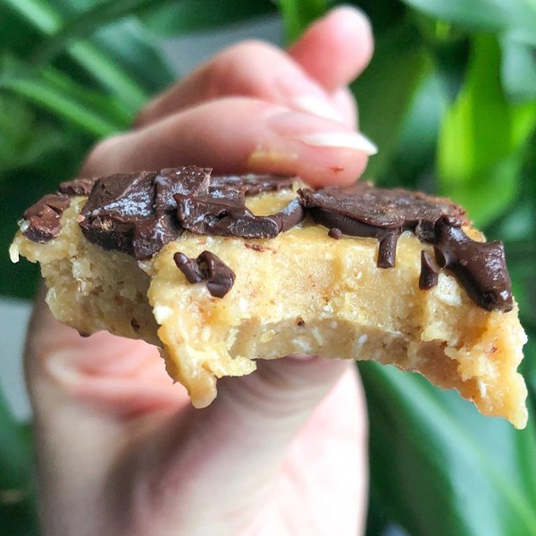 High protein Salted Caramel Cookie Dough Brownie recipe from Bulk Nutrients