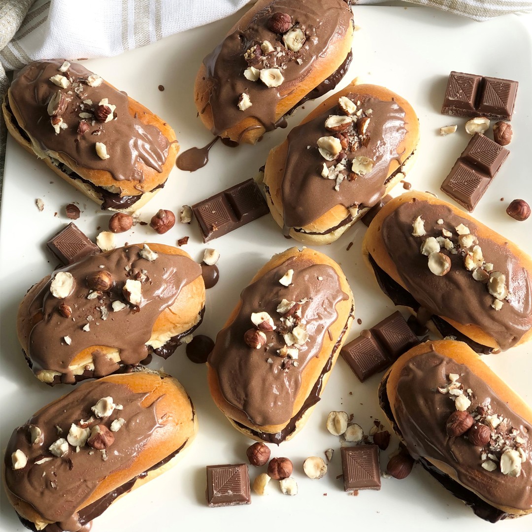 Choc Hazelnut Eclairs