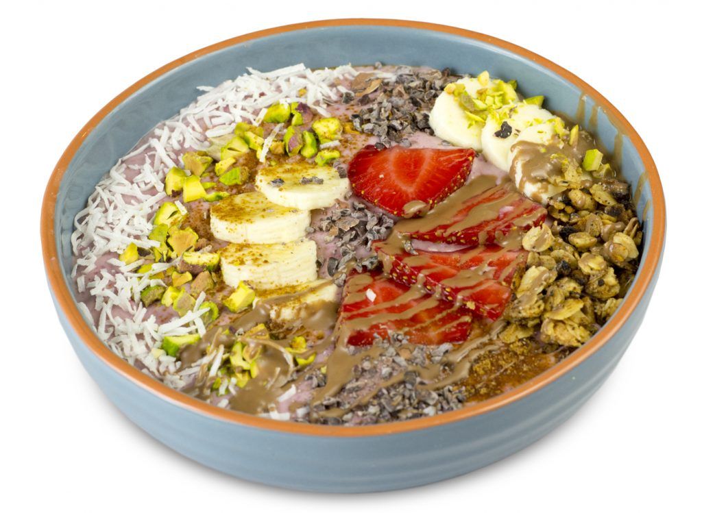 Fruity Smoothie Bowl with Peanut Butter Muesli recipe from Bulk Nutrients 