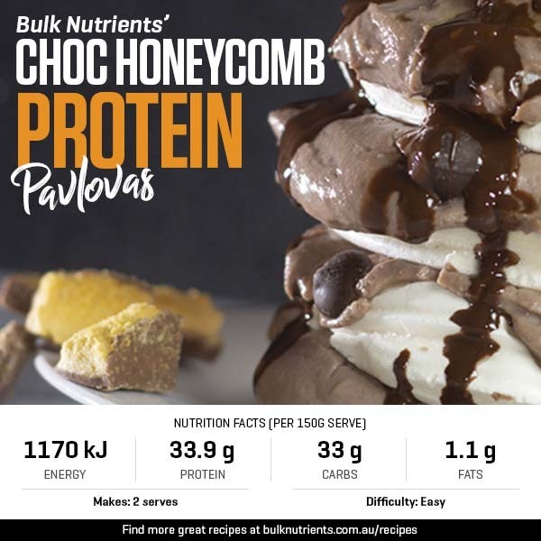 High Protein 12 Days of Christmas - Choc Honeycomb Protein Pavlovas recipe from Bulk Nutrients