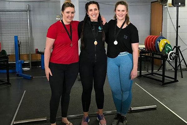 On the podium, with the two lovely girls, I competed with.