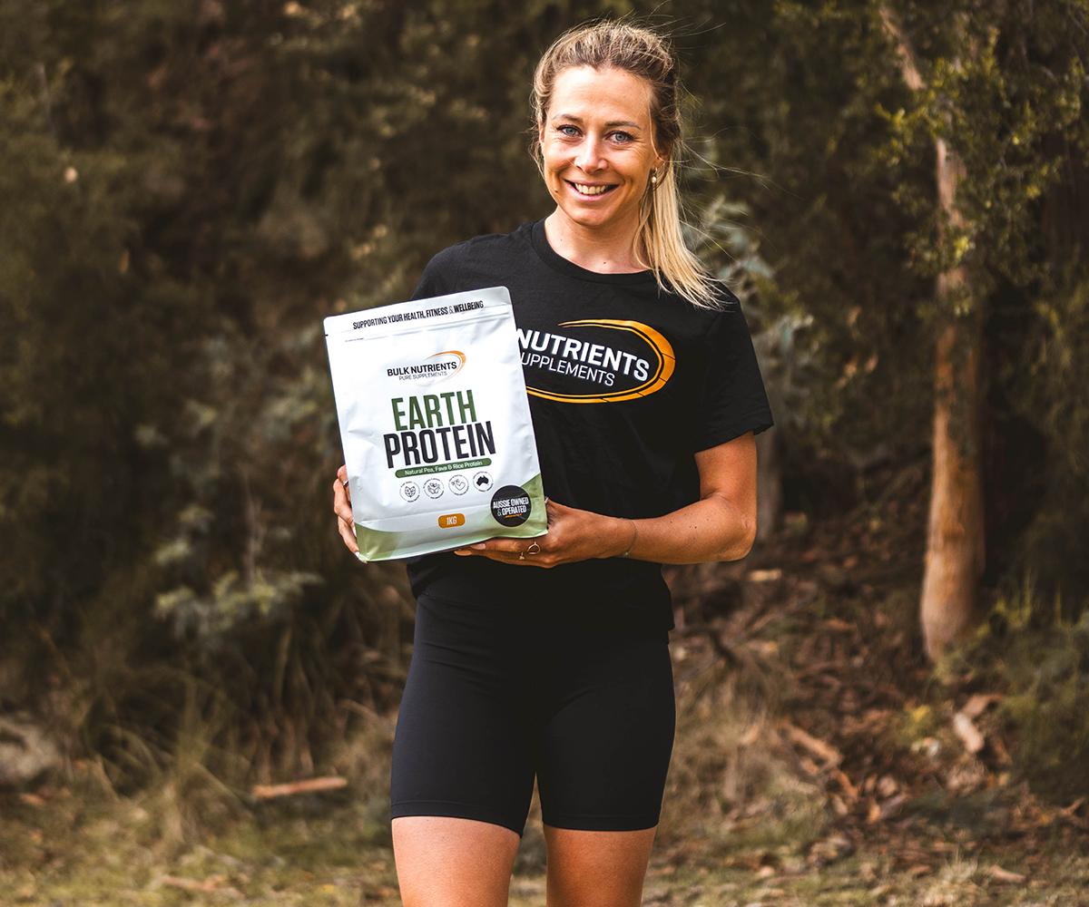 Bulk Nutrients Ambassadors Nicole Frain with Earth Protein