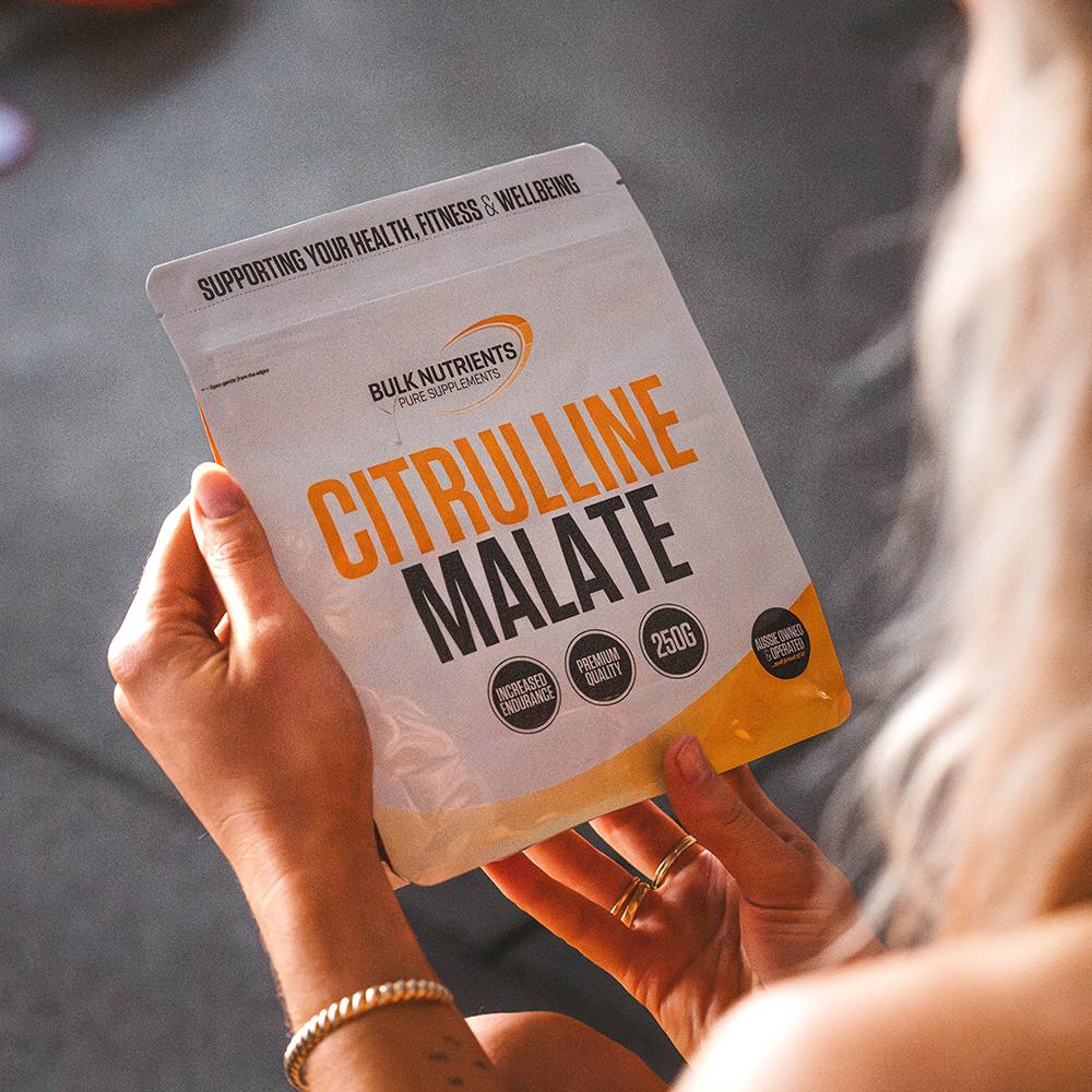 100% Pharmaceutical Grade, Bulk Nutrients' Citrulline Malate Powder is lactose free and does not contain any gluten in the raw ingredients. Available in 250g and 1kg pouches.