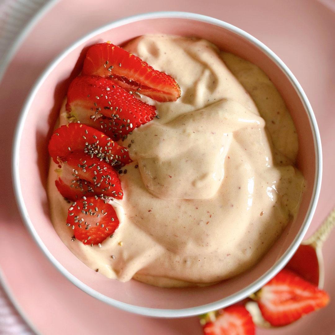 Strawberries and Cream Smoothie Bowl