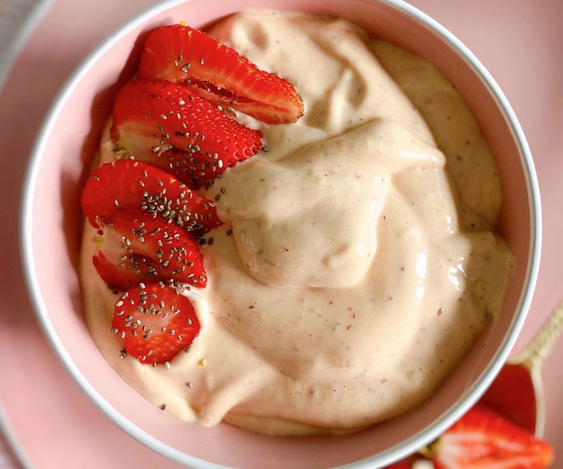 Strawberries and Cream Smoothie Bowl