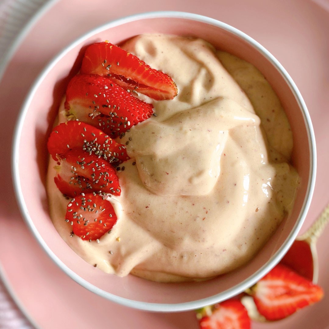 Strawberries and Cream Smoothie Bowl