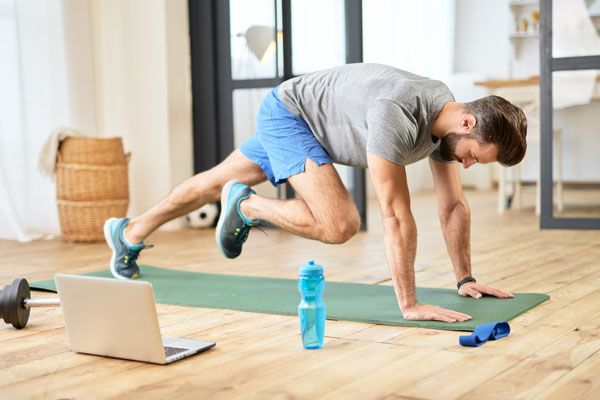 Man doing a home workout