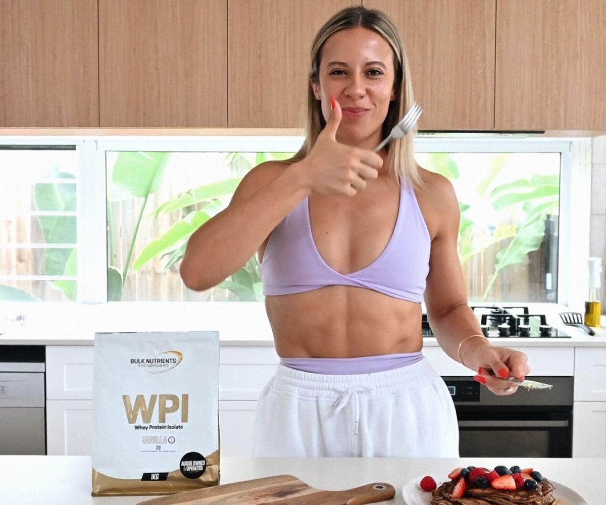 Bulk Nutrients Ambassadors Bree Masters with WPI Pancakes