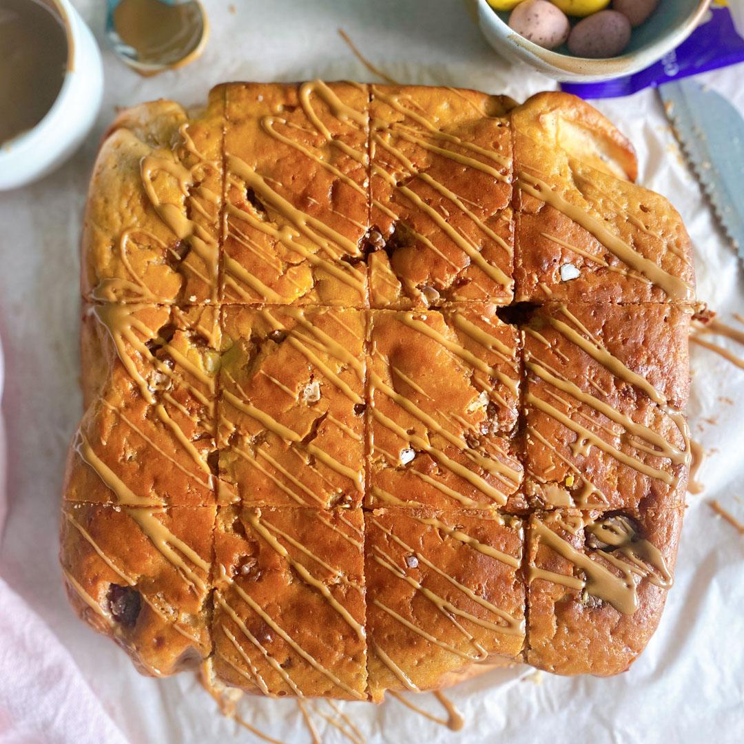 Easter Inspired Caramel Blondies