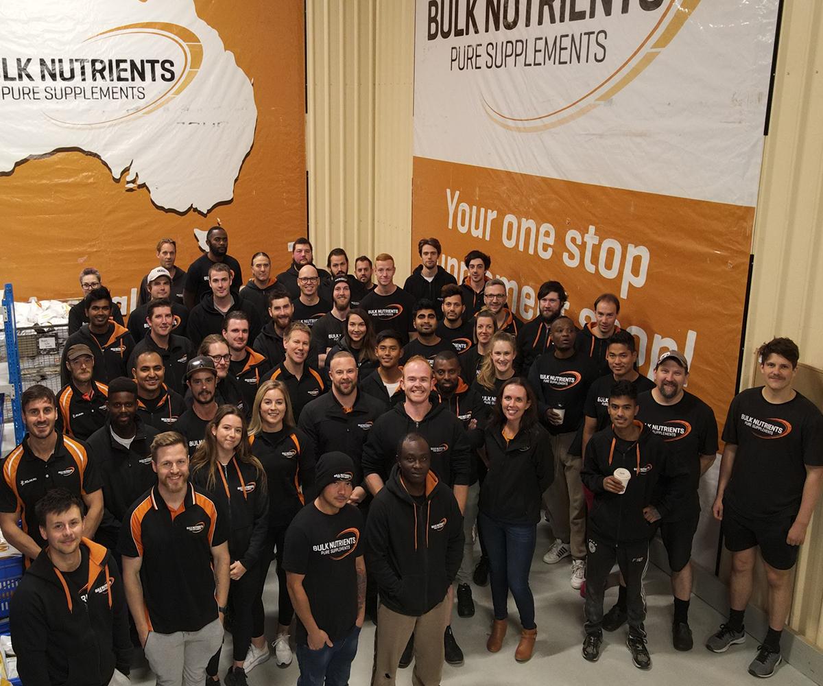 Bulk Nutrients Staff Photo in the warehouse