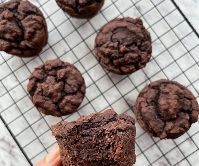 High protein Vegan Plant Based Choc Brownie Muffins recipe from Bulk Nutrients