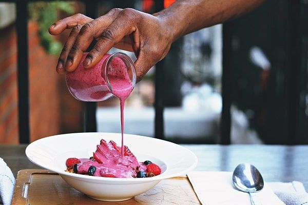 Yoghurt contains probiotic cultures such as lactobacillus which promote healthy digestion.