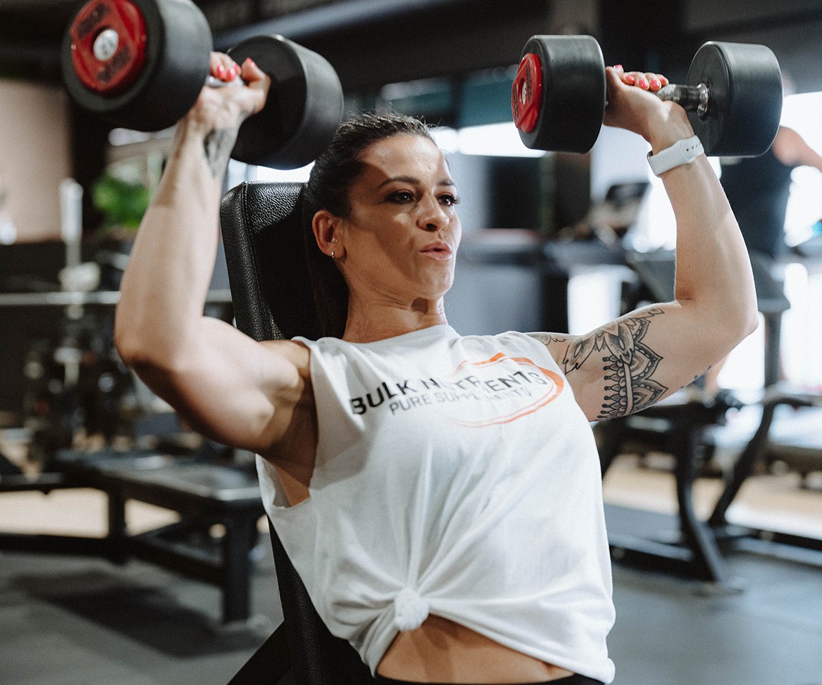 Bulk Nutrients Ambassadors Tammie Sarkozy lifting weights