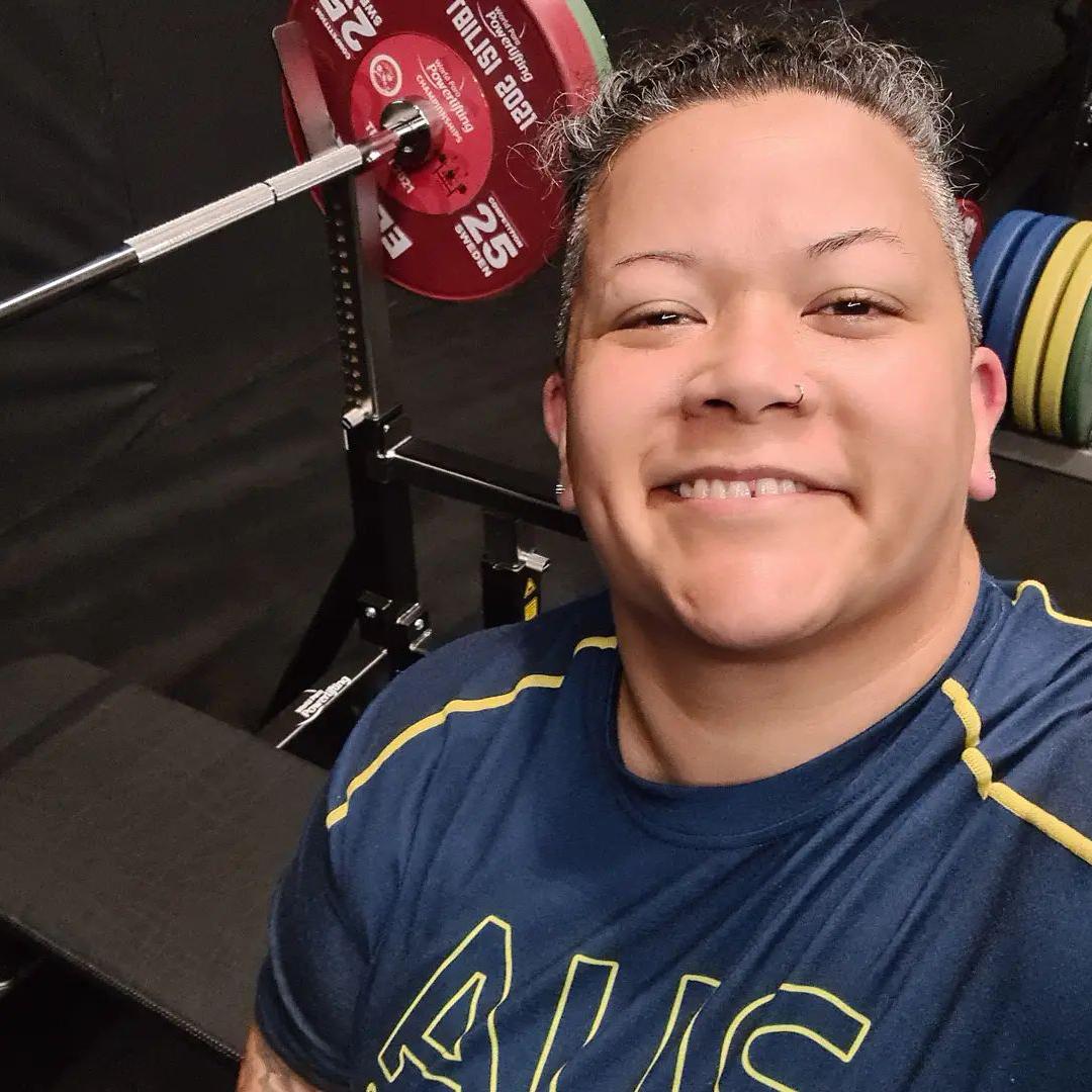 Bulk Nutrients Ambassador Hani Watson with weights on the bar