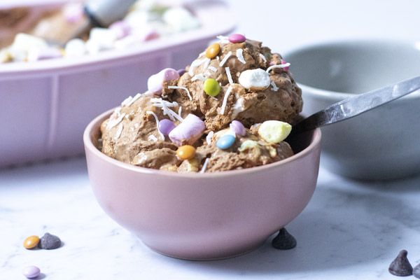 Keto-Friendly Rocky Road Ice Cream