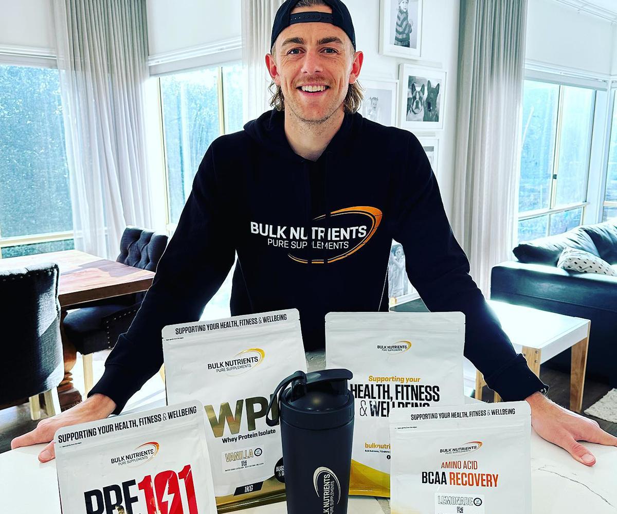 Bulk Nutrients Ambassador Hugh Greenwood with Bulk Products