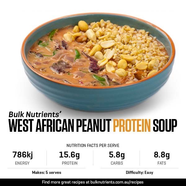 West African Peanut Protein Soup recipe from Bulk Nutrients