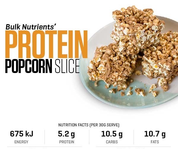 Protein Popcorn Slice recipe from Bulk Nutrients