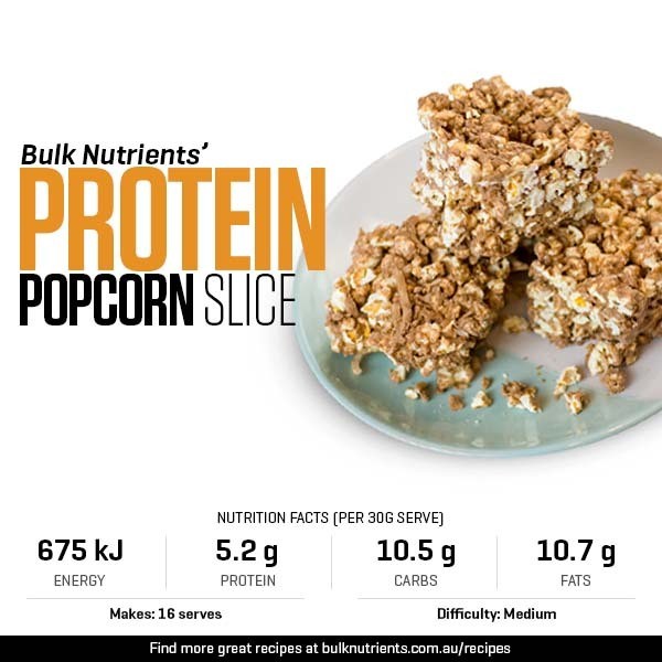 Protein Popcorn Slice recipe from Bulk Nutrients