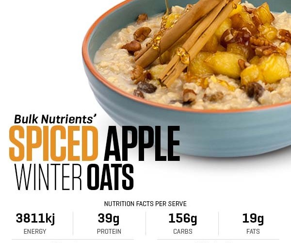 Spiced Apple Winter Oats recipe from Bulk Nutrients