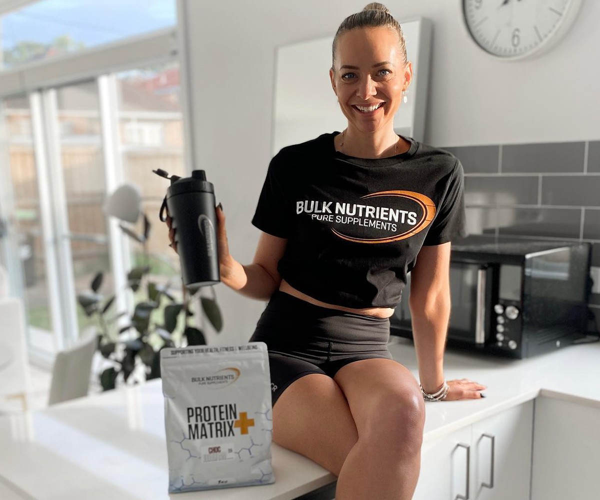 Bulk Nutrients Ambassador Kylie Gilbert with Protein Matrix+