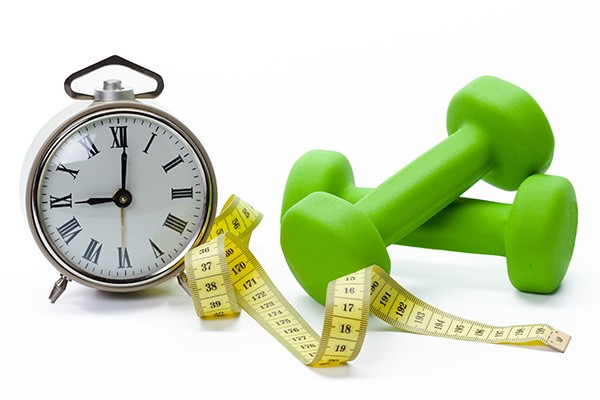 Fasting clock weights tape measure