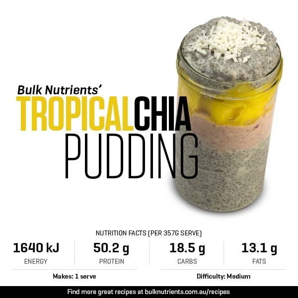 Tropical Chia Pudding recipe from Bulk Nutrients