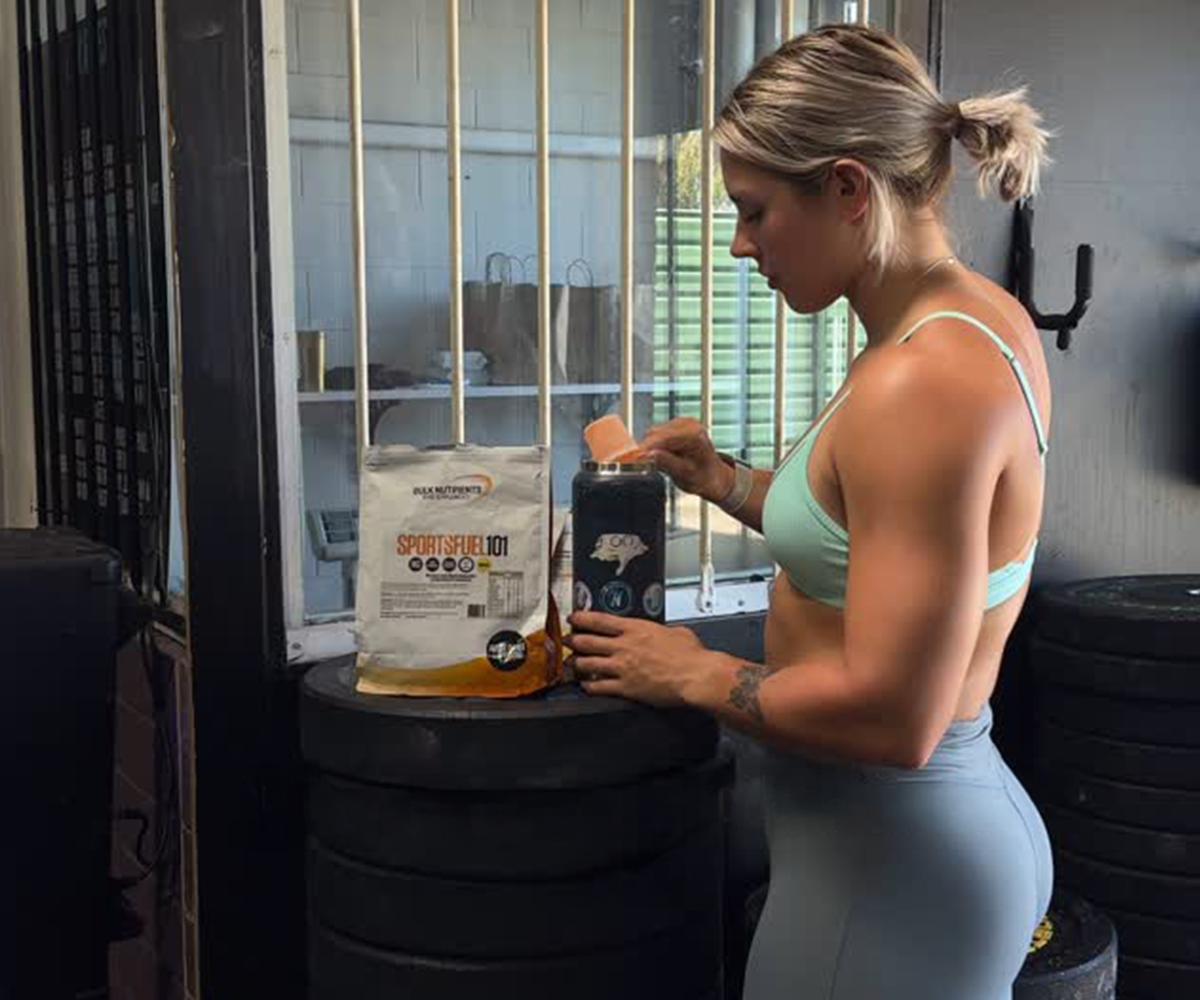 Bulk Nutrients Ambassador Gracie Walton with Bulk Nutrients products