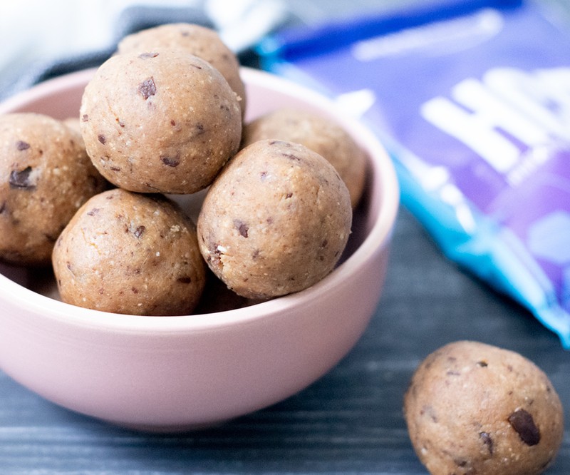 High protein 12 Days of Christmas Banana Choc Chip Collagen Protein Balls recipe from Bulk Nutrients