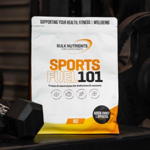 Bulk Nutrients' SportsFuel 101 blend of carbs protein free form amino acids and electrolytes to assist with energy hydration reducing muscle soreness and sustaining energy levels