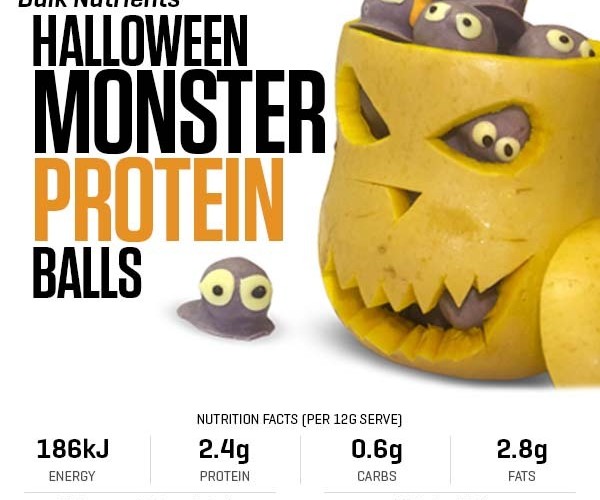 Halloween Monster Protein Balls recipe from Bulk Nutrients