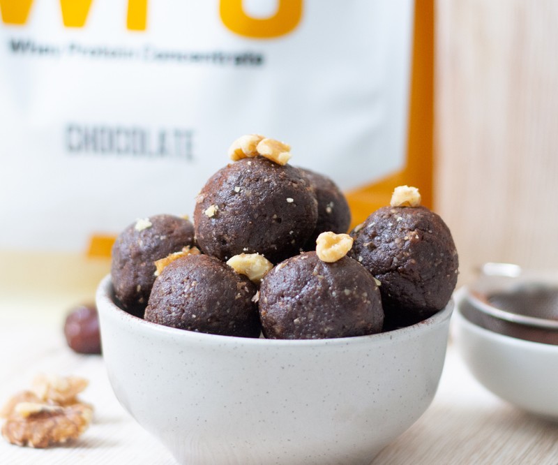 High protein Choc Walnut Truffle Bites recipe from Bulk Nutrients