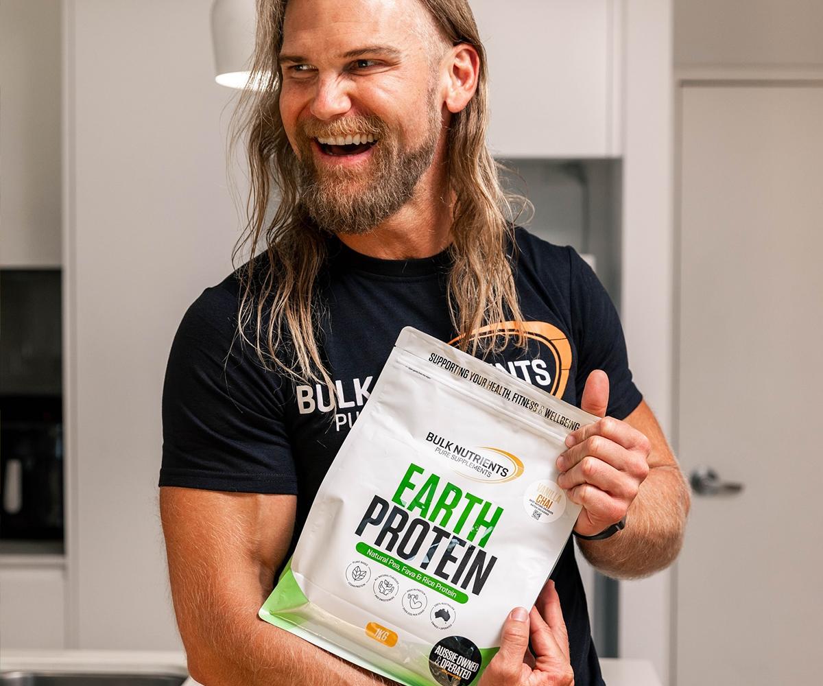 Bulk Nutrients Ambassador Andy Leigh with Earth Protein
