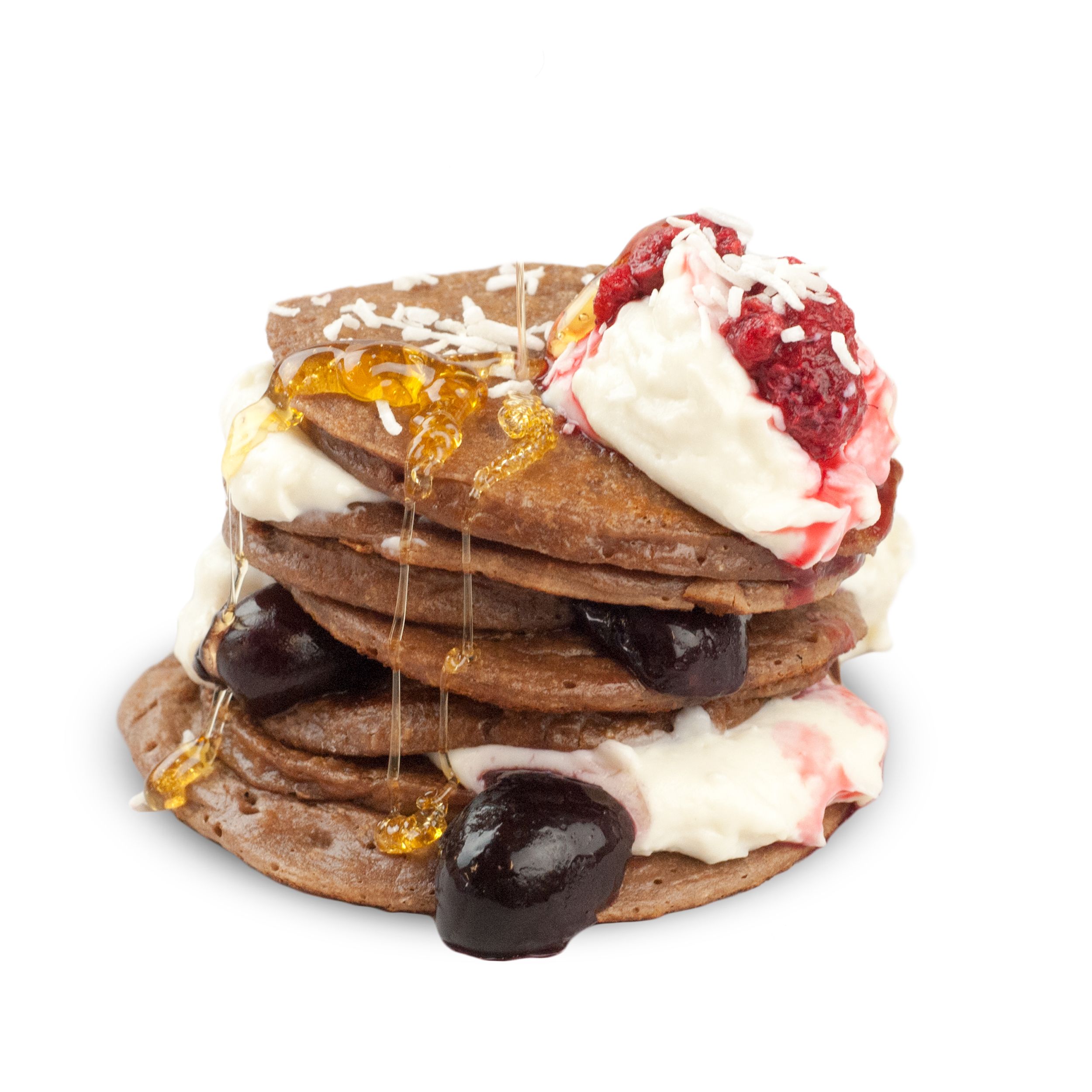 High Protein Black Forest Pancakes recipe from Bulk Nutrients 